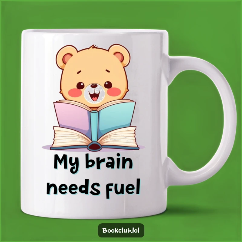 Funny Bear Cub Reading Gift Mug - Exciting Book Opening, Perfect Gift