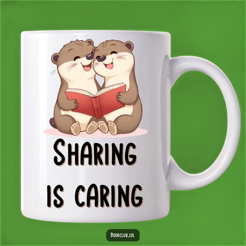 Funny Otter Friends Mug: Joyful Book Sharing, Perfect Gift for Buddies