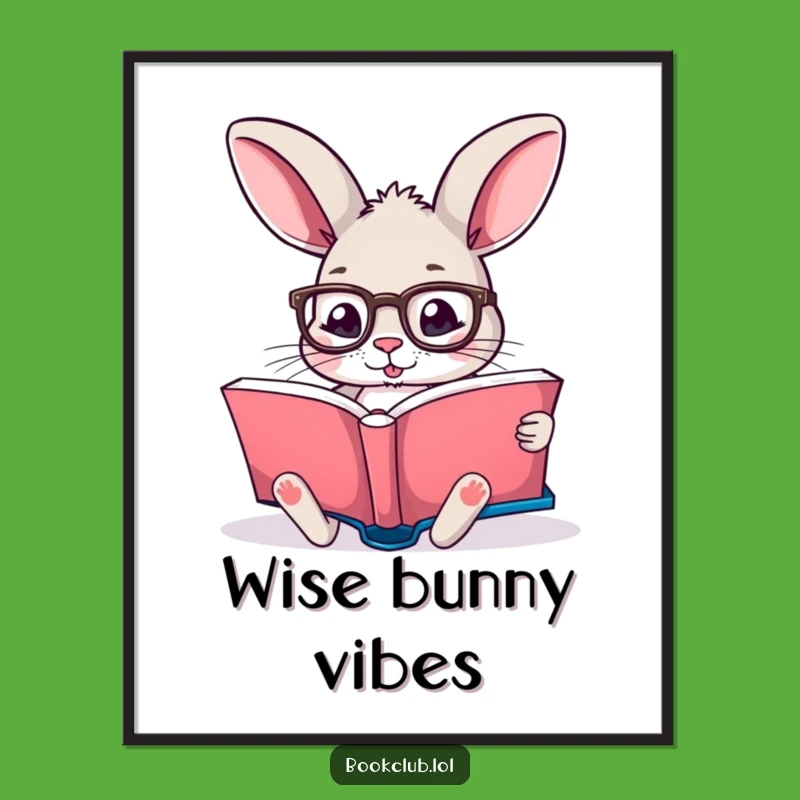 Funny Rabbit Poster: Intellectual Charm, Perfect Reading Wall Art