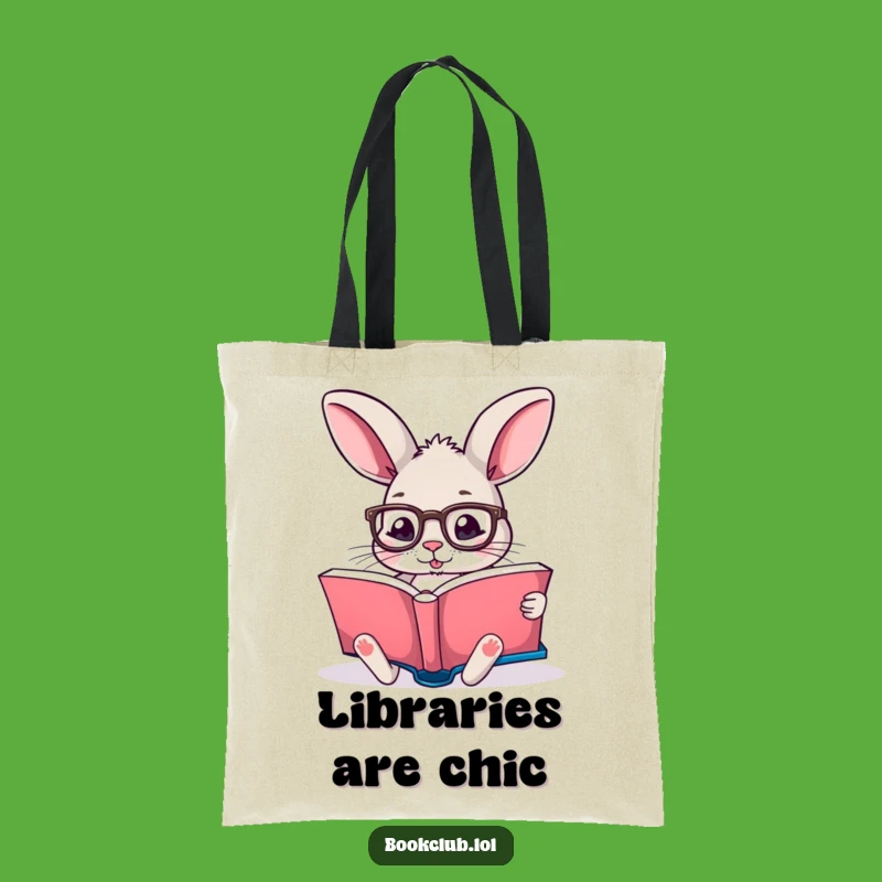 Funny Rabbit Tote Bag: Carry Your Books with Scholarly Charm
